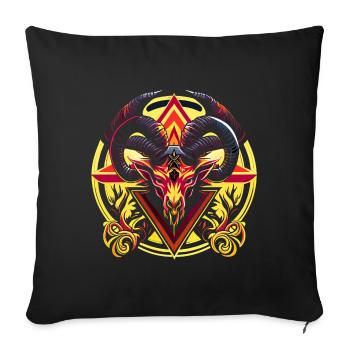 Baphomet - Lucifer - Devil - Satan - 666 - Sofa pillowcase 17,3'' x 17,3'' (45 x 45 cm) - black - Front