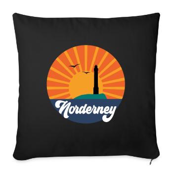 Norderney Vintage - Gift for Norderney Fans - Sofa pillowcase 17,3'' x 17,3'' (45 x 45 cm) - black - Front