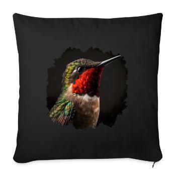 Hummingbirds are known for their colorful feathers - Sofa pillowcase 17,3'' x 17,3'' (45 x 45 cm) - black - Front