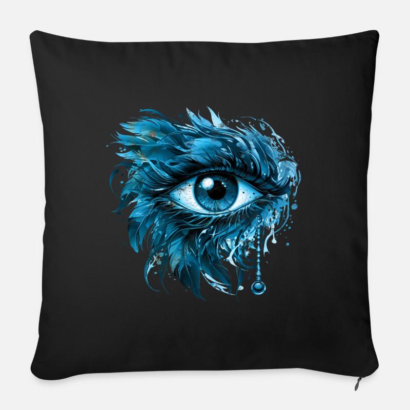 Blaues Schutz Auge Nazar Horus Amulett Evil Eye - Sofakissenbezug 45 x 45 cm - Schwarz