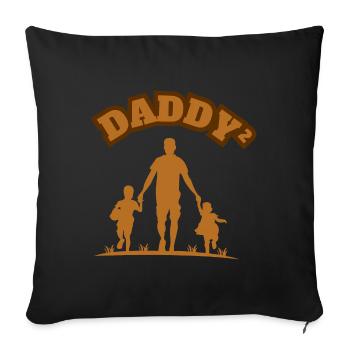 Daddy² 2 Children Brown - Sofakissenbezug 45 x 45 cm - Schwarz - Vorne