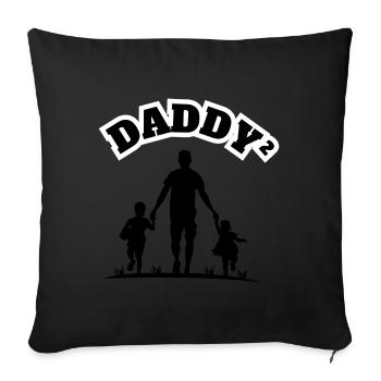 Daddy² 2 Children Black - Sofakissenbezug 45 x 45 cm - Schwarz - Vorne