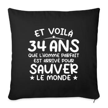 34 years old Gift 34 years Original Gift Men 34 years old - Sofa pillowcase 17,3'' x 17,3'' (45 x 45 cm) - black - Front