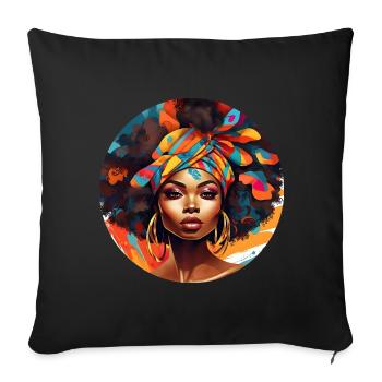 Afro Style Bunte Harmonie - Sofakissenbezug 45 x 45 cm - Schwarz - Vorne