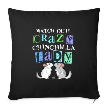Folle dame chinchilla - Housse de coussin décorative 45 x 45 cm - noir - Devant