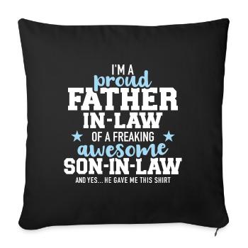 father in law - Sofa pillowcase 17,3'' x 17,3'' (45 x 45 cm) - black - Front