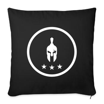 Casque Spartan - Housse de coussin décorative 45 x 45 cm - noir - Devant