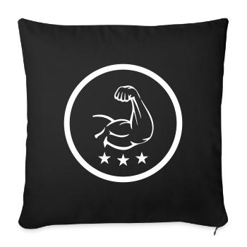 Arm Muscles Biceps - Sofa pillowcase 17,3'' x 17,3'' (45 x 45 cm) - black - Front