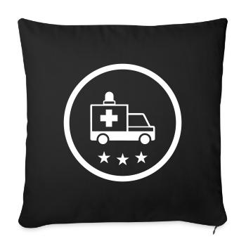 Krankenwagen Ambulance - Sofa pillowcase 17,3'' x 17,3'' (45 x 45 cm) - black - Front