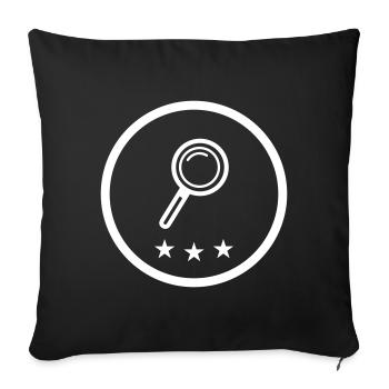Magnifying glass icon - Sofa pillowcase 17,3'' x 17,3'' (45 x 45 cm) - black - Front