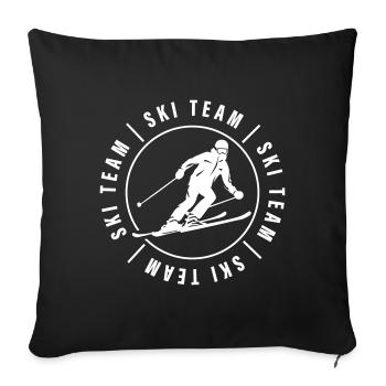 Ski Team Club Skiing Man - Sofa pillowcase 17,3'' x 17,3'' (45 x 45 cm) - black - Front