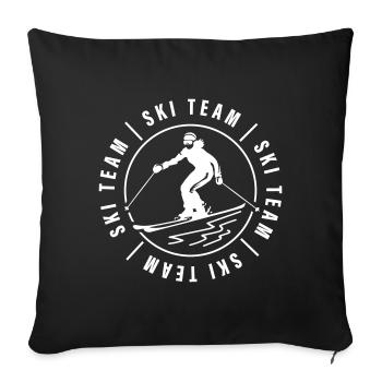 Ski Team Club Skiing Woman - Sofa pillowcase 17,3'' x 17,3'' (45 x 45 cm) - black - Front