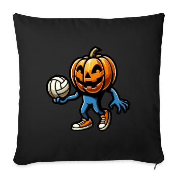 Pumpkin with volleyball - Sofa pillowcase 17,3'' x 17,3'' (45 x 45 cm) - black - Front