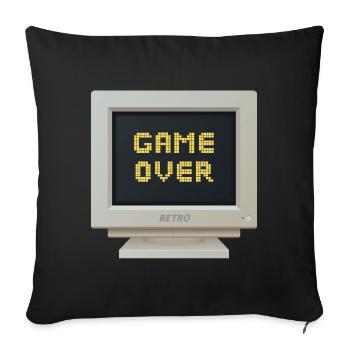 CRT Design - Game Over - Sofa pillowcase 17,3'' x 17,3'' (45 x 45 cm) - black - Front
