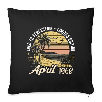 57th Birthday Oldtimer April Vintage 1968 April - Sofa pillowcase 17,3'' x 17,3'' (45 x 45 cm) - black - Front