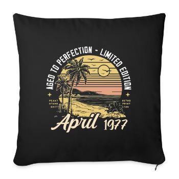 48ème Anniversaire Voiture Classique Avril Millésime 1977 Avril - Housse de coussin décorative 45 x 45 cm - noir - Devant
