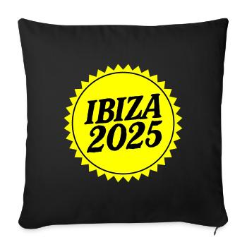 Ibiza 2025 - Sofa pillowcase 17,3'' x 17,3'' (45 x 45 cm) - black - Front