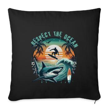 Respect the ocean - Sofakissenbezug 45 x 45 cm - Schwarz - Vorne