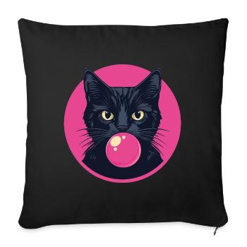 Cat Chewing Gum - Sofa pillowcase 17,3'' x 17,3'' (45 x 45 cm) - black - Front
