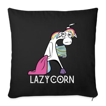 LazyCorn - Housse de coussin décorative 45 x 45 cm - noir - Devant