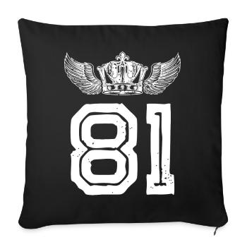 81 Number crown - Sofa pillowcase 17,3'' x 17,3'' (45 x 45 cm) - black - Front