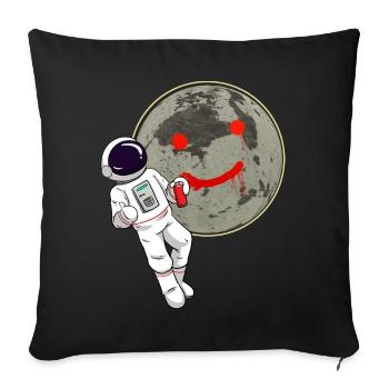 Astronaut Moon Graffiti Sprayer - Sofa pillowcase 17,3'' x 17,3'' (45 x 45 cm) - black - Front