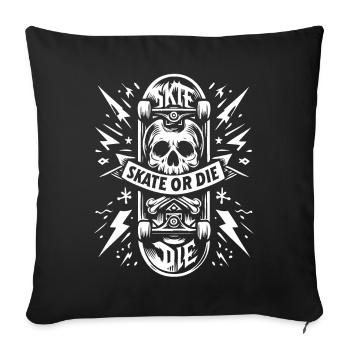 Patin ou matrice - Housse de coussin décorative 45 x 45 cm - noir - Devant