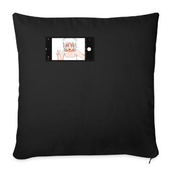 Will u chat with me ? - Sofa pillowcase 17,3'' x 17,3'' (45 x 45 cm) - black - Front
