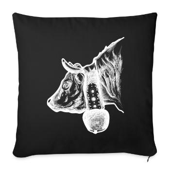 Hérens cow, eringer, queen fight - Sofa pillowcase 17,3'' x 17,3'' (45 x 45 cm) - black - Front