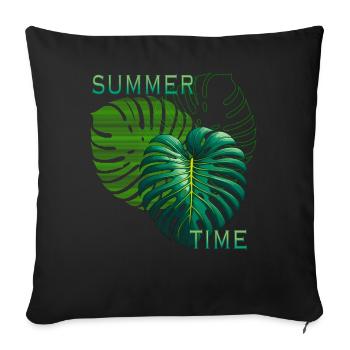 summer time - Sofa pillowcase 17,3'' x 17,3'' (45 x 45 cm) - black - Front