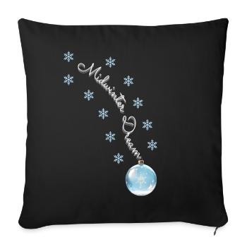 Winter Dreams - Magische Weihnachtskugel - Sofakissenbezug 45 x 45 cm - Schwarz - Vorne