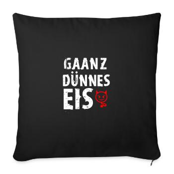 very thin ice - Sofa pillowcase 17,3'' x 17,3'' (45 x 45 cm) - black - Front
