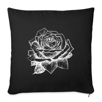 rose no2 - Sofa pillowcase 17,3'' x 17,3'' (45 x 45 cm) - black - Front