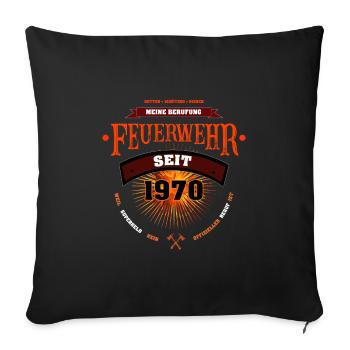my vocation since 1970 the fire department - Sofa pillowcase 17,3'' x 17,3'' (45 x 45 cm) - black - Front