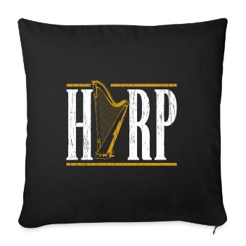 harp - Sofa pillowcase 17,3'' x 17,3'' (45 x 45 cm) - black - Front