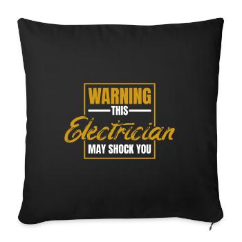 électricien - Housse de coussin décorative 45 x 45 cm - noir - Devant