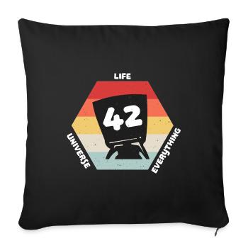 Answer 42 - Sofa pillowcase 17,3'' x 17,3'' (45 x 45 cm) - black - Front