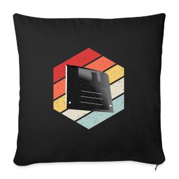 Diskette Floppy Disk - Sofa pillowcase 17,3'' x 17,3'' (45 x 45 cm) - black - Front