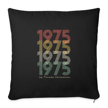 Vintage 1975 pseudo - Sofa pillowcase 17,3'' x 17,3'' (45 x 45 cm) - black - Front