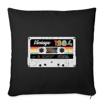Vintage Cassette 1984 Retro Classic Birthday - Sofa pillowcase 17,3'' x 17,3'' (45 x 45 cm) - black - Front