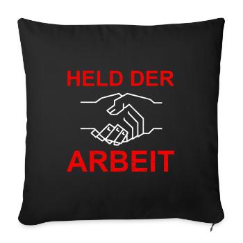 DDR Held Der Arbeit - Sofakissenbezug 45 x 45 cm - Schwarz - Vorne