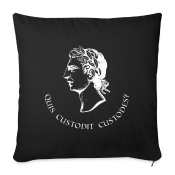 qui garde le garde latin sait - Housse de coussin décorative 45 x 45 cm - noir - Devant