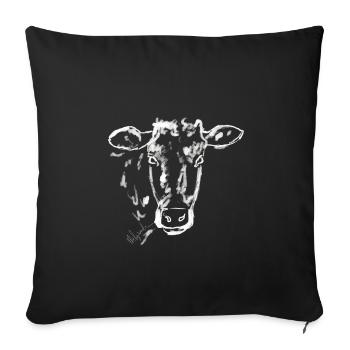 calf - cow - Sofa pillowcase 17,3'' x 17,3'' (45 x 45 cm) - black - Front