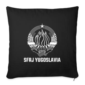 Yugoslavia Jugo SFRJ Kosovo Geschenk Tito - Sofakissenbezug 45 x 45 cm - Schwarz - Vorne