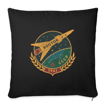 Vostok Gagarin Sputnik Space Russia Astronaut - Sofa pillowcase 17,3'' x 17,3'' (45 x 45 cm) - black - Front