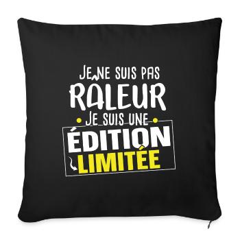 Râleur Grincheux Grognon Cadeau Homme Humour - Housse de coussin décorative 45 x 45 cm - noir - Devant