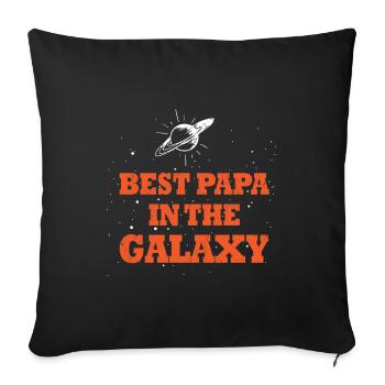 Meilleur papa dans la galaxie - Housse de coussin décorative 45 x 45 cm - noir - Devant