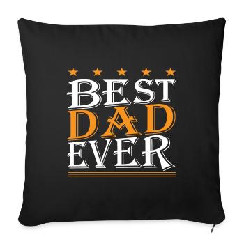 Meilleur père jamais amoureux de la fête des pères - Fête des pères - Housse de coussin décorative 45 x 45 cm - noir - Devant