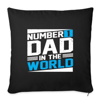 no1 papa du monde - Housse de coussin décorative 45 x 45 cm - noir - Devant