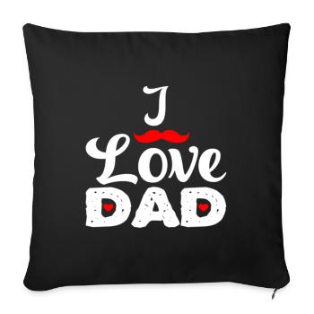 j’aime papa se - Housse de coussin décorative 45 x 45 cm - noir - Devant
